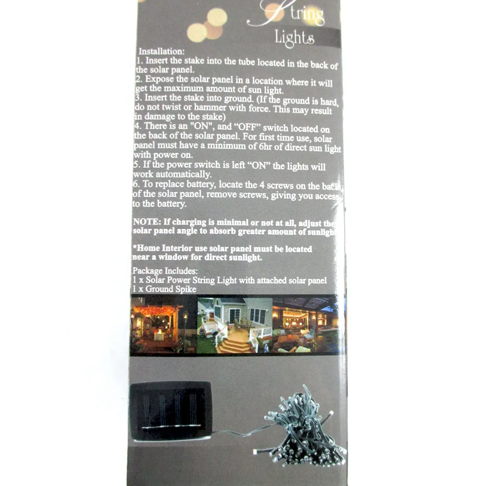 100 Solar Powered LED String Fairy Lights Party Xmas Outdoor Garden Tree Decor !