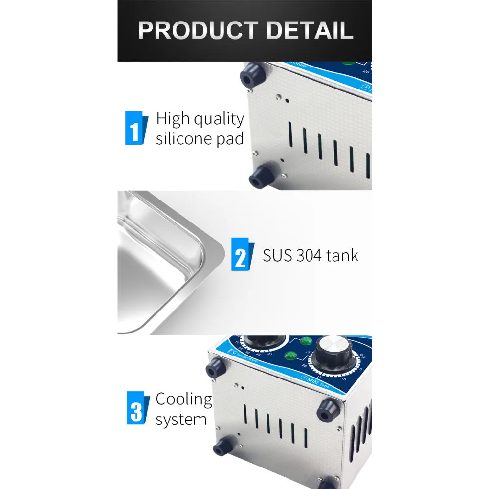 1.3L Digital Ultrasonic Cleaner | Jewelry & Parts Cleaning | Ultra Sonic Bath with Degas Function