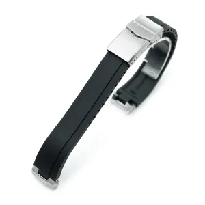 20mm Crafter Blue - MX03-143 Black FKM Rubber Strap With End Links For Seiko 63MAS Diver 40.50mm SPB143 SPB145
