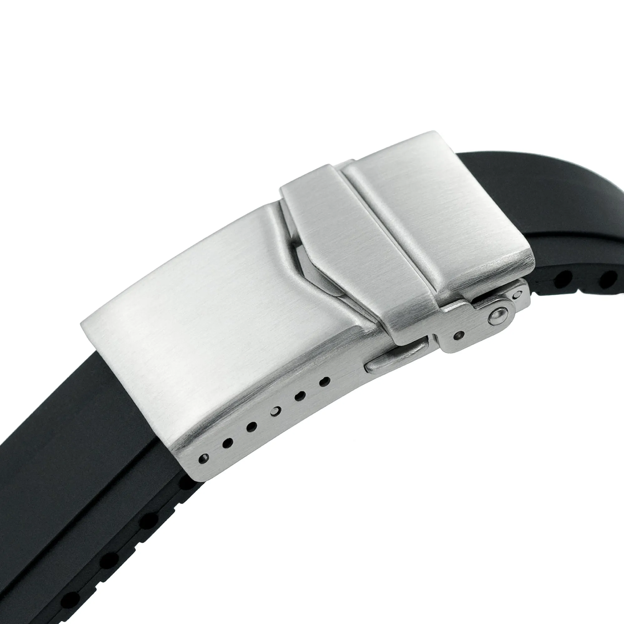 20mm Crafter Blue - MX03-143 Black FKM Rubber Strap With End Links For Seiko 63MAS Diver 40.50mm SPB143 SPB145