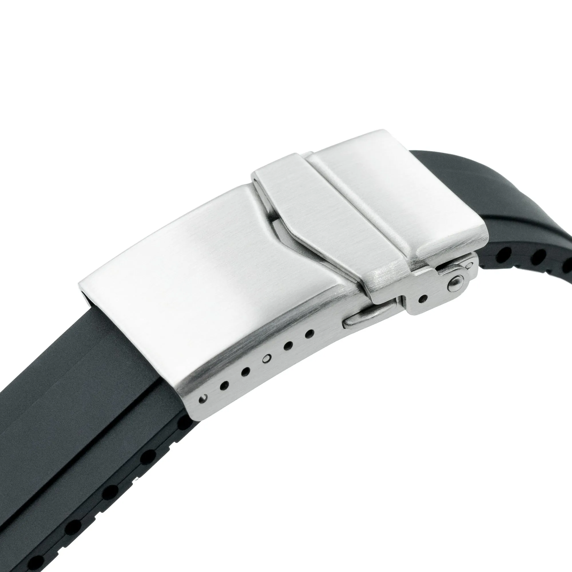 20mm Crafter Blue - MX03-813 Black FKM Rubber Strap With End Links For Seiko Speedtimer SSC813