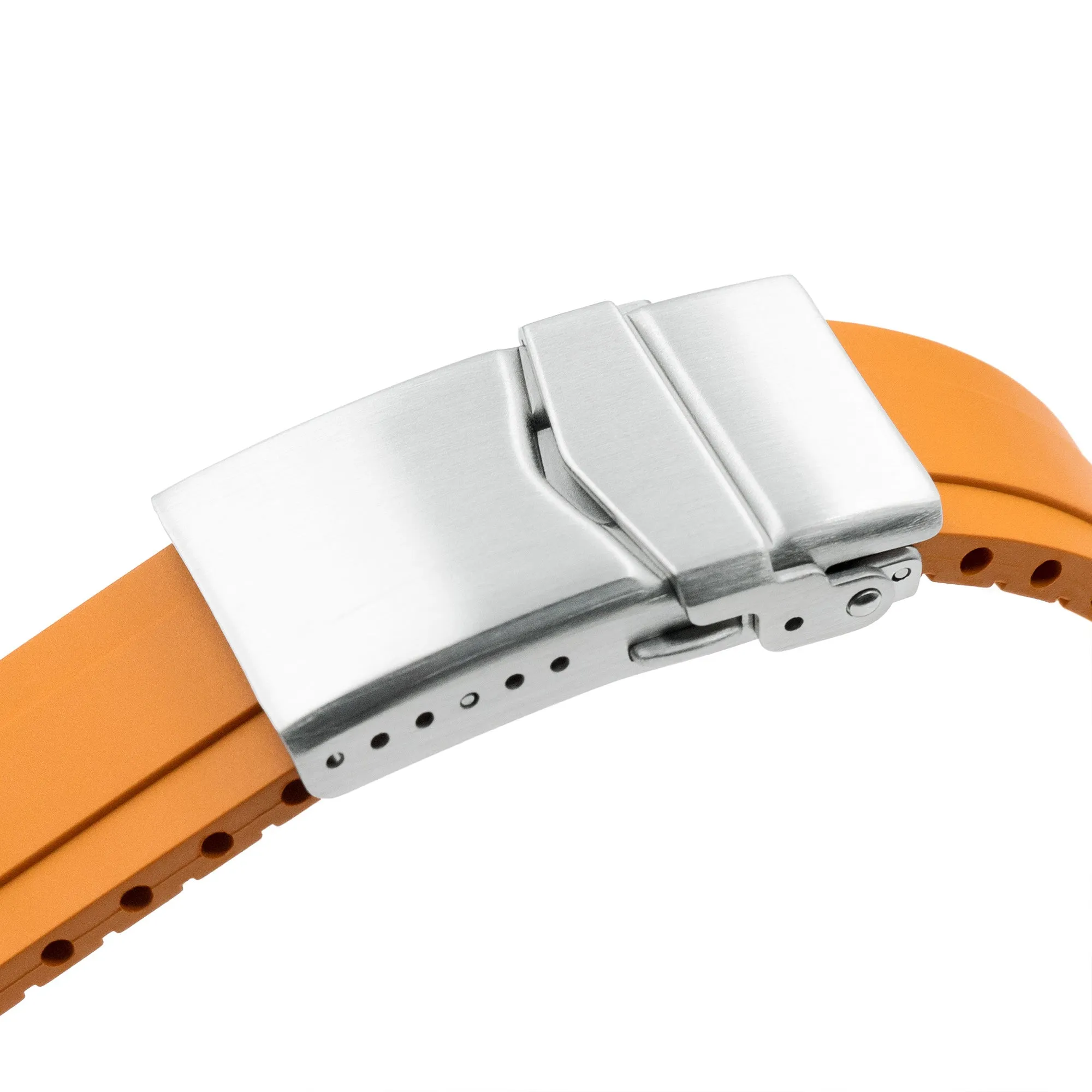 20mm Crafter Blue - MX03-813 Orange FKM Rubber Strap With End Links For Seiko Speedtimer SSC813