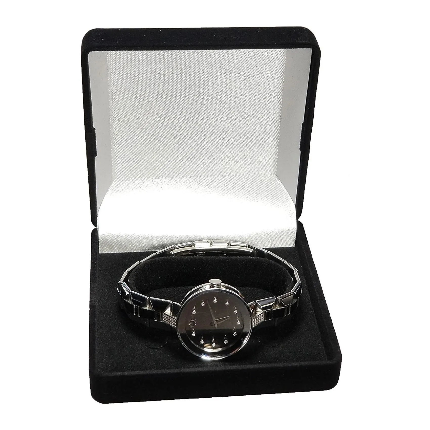 3 1/2" x 3 1/2" Black Flocked Watch/Bracelet Box