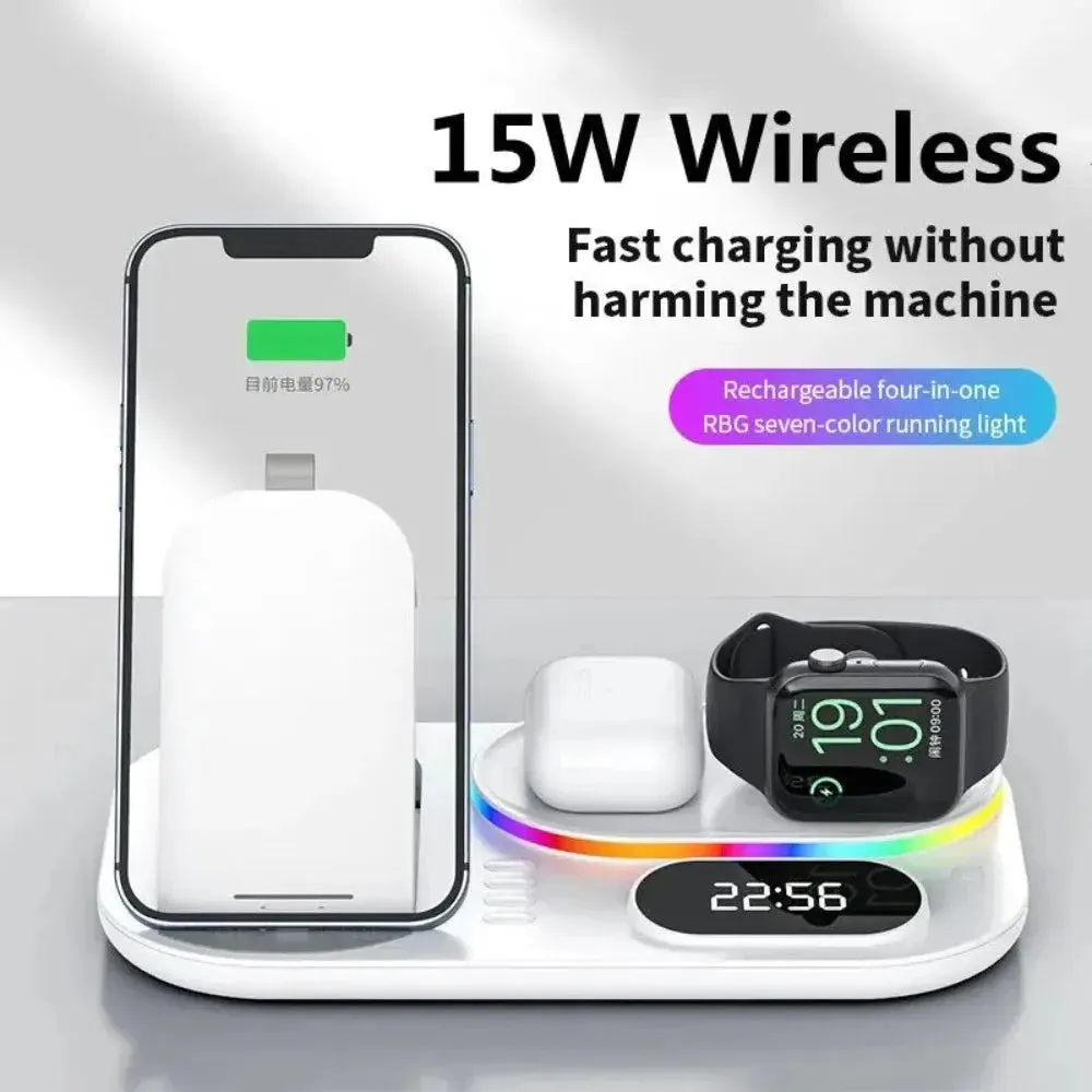 4 in 1 LED Wireless Charging Station -4 in 1 Charging Station