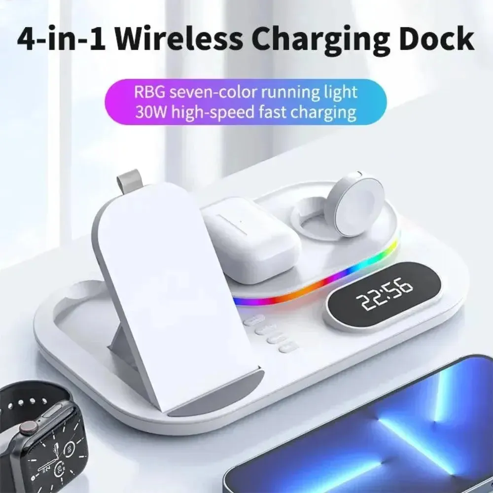4 in 1 LED Wireless Charging Station -4 in 1 Charging Station