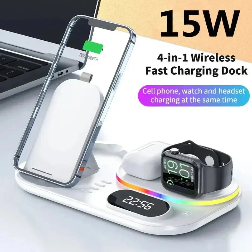 4 in 1 LED Wireless Charging Station -4 in 1 Charging Station