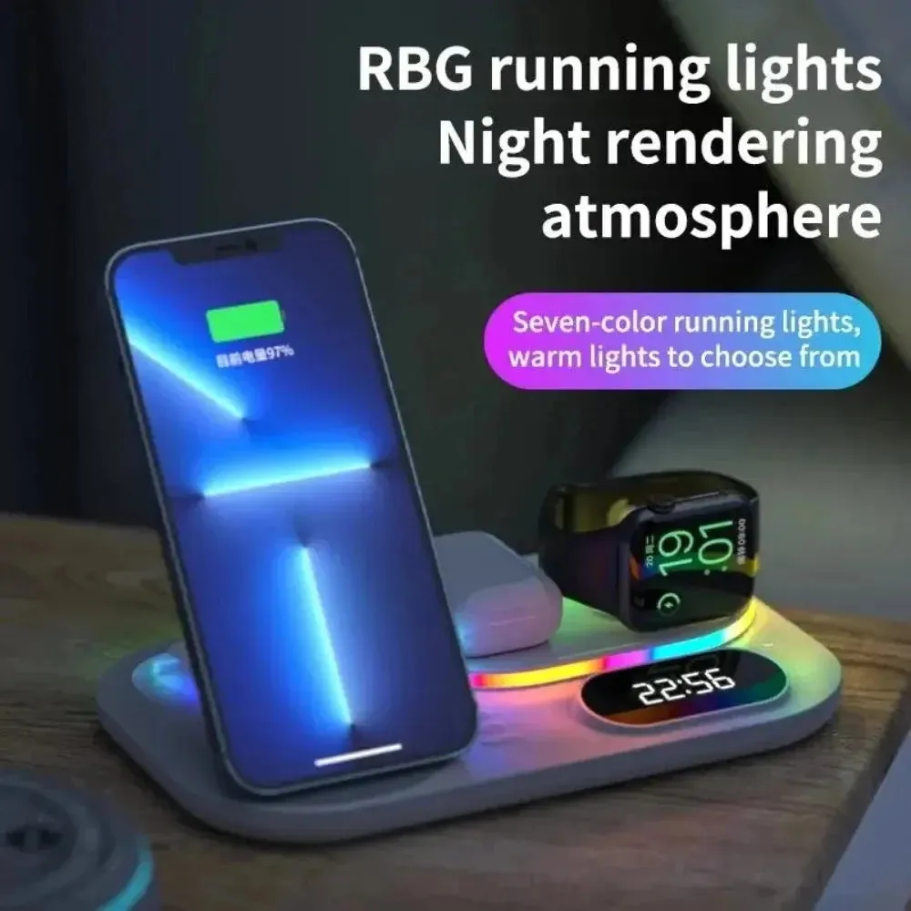 4 in 1 LED Wireless Charging Station -4 in 1 Charging Station