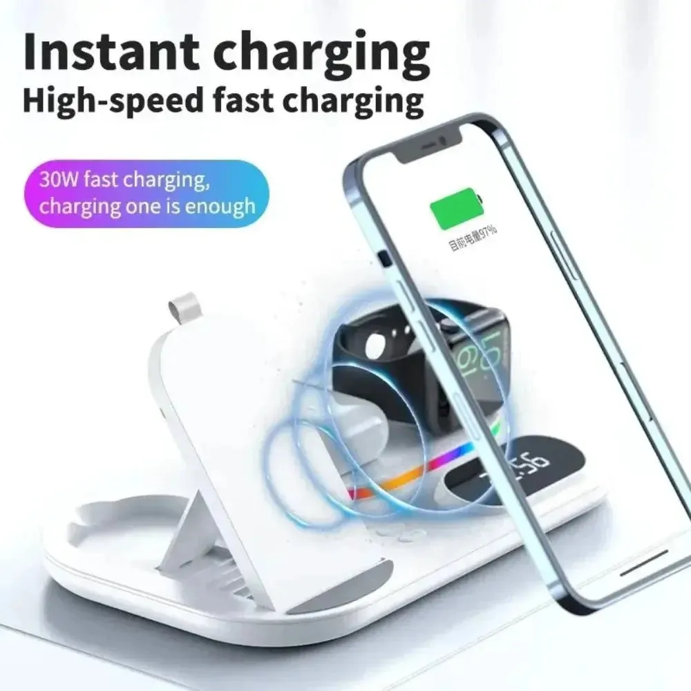 4 in 1 LED Wireless Charging Station -4 in 1 Charging Station