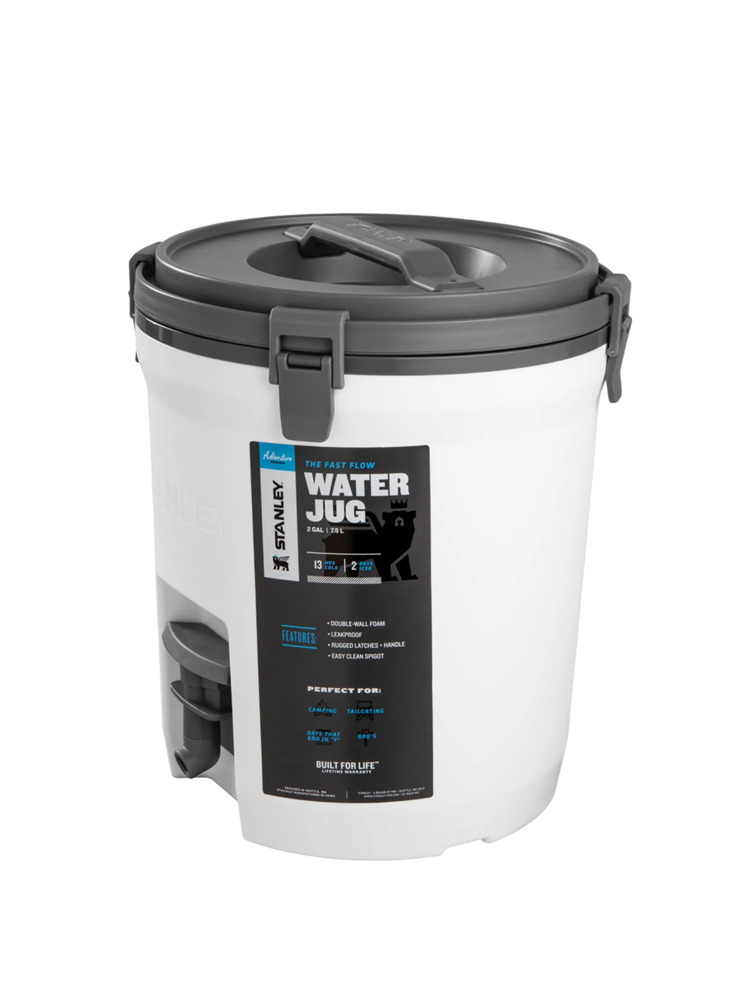 Adventure Fast Flow Water Jug 7.5L_Polar