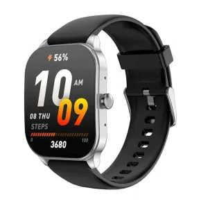 Amazfit Pop 3S Smart Watch (49mm) Silver Case With Black Silicone Strap