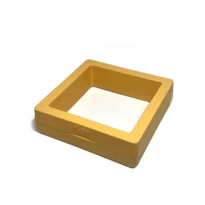 Anyhouz Jewelry Storage 10PCS Yellow Set 3D Floating Display Case Stands Holder Suspension Storage for Pendant Necklace Bracelet Ring Coin Pin Gift Jewelry Box 9x9cm