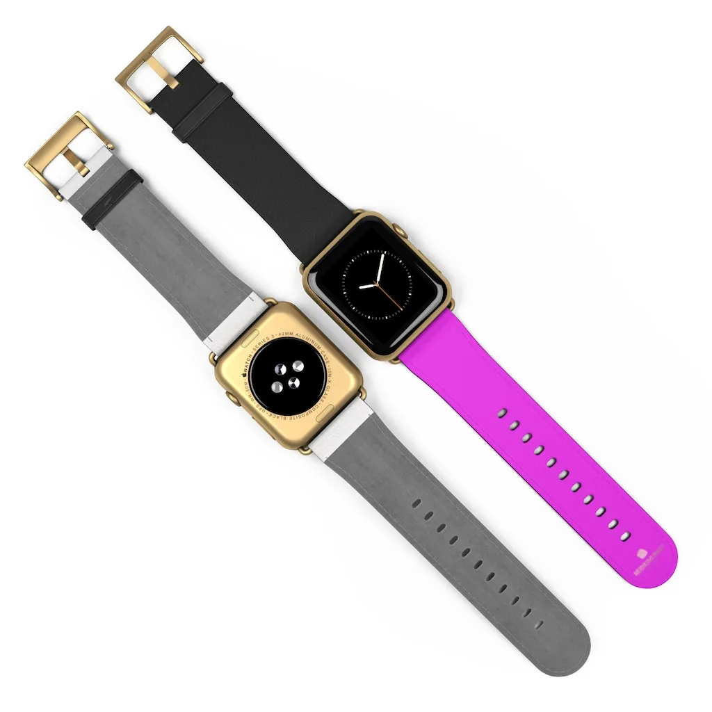 Black Pink Apple Watch Band, Duo Color Premium 38mm/42mm Watch Bands- Made in USA
