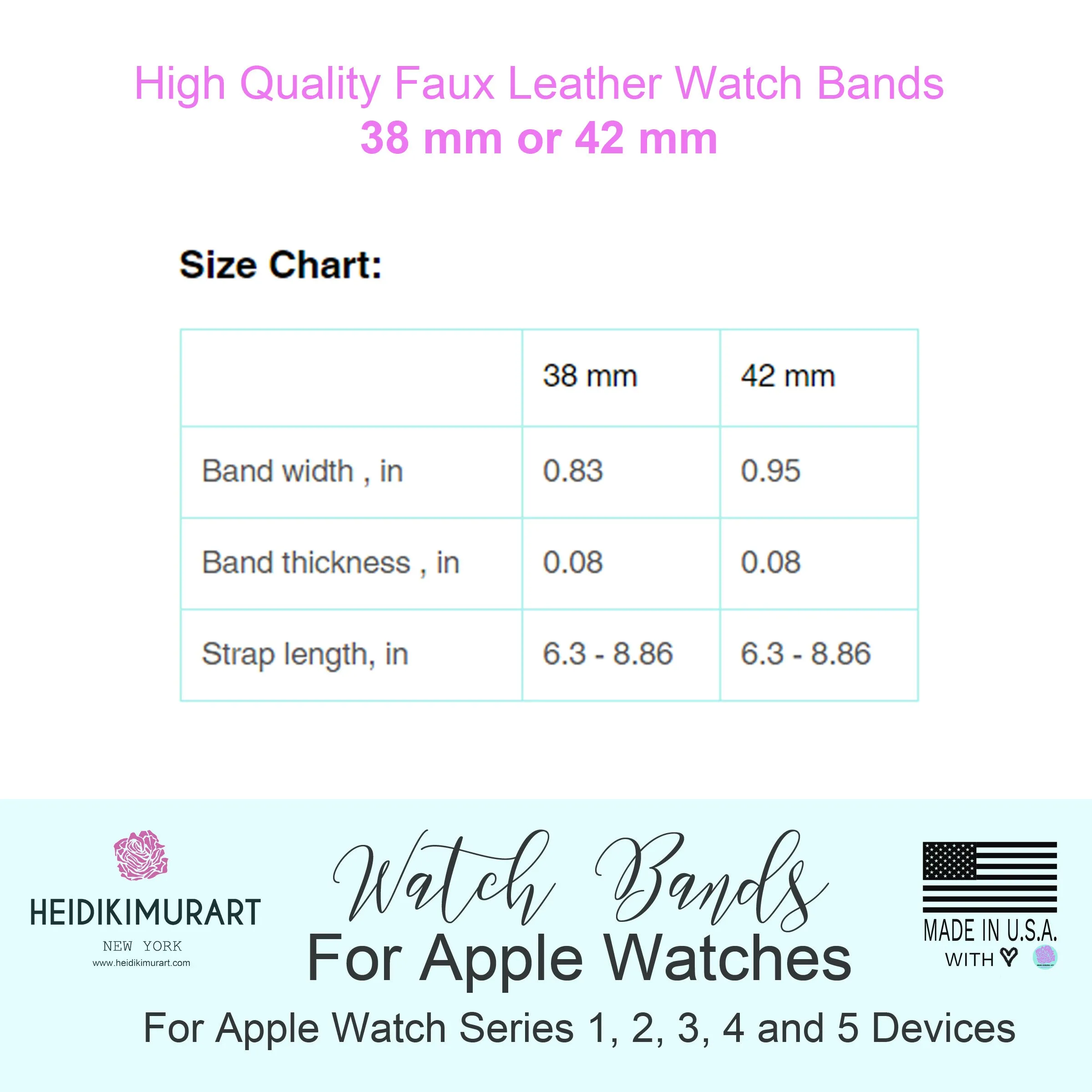 Black Pink Apple Watch Band, Duo Color Premium 38mm/42mm Watch Bands- Made in USA