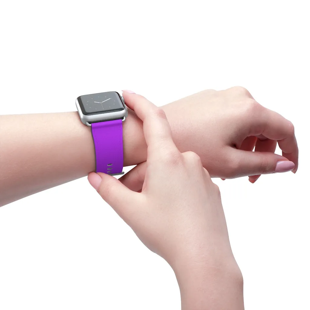 Black Purple Apple Watch Band, Dual Solid Color 38mm/42mm Watch Band - Made in USA