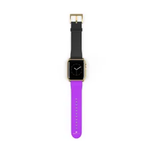 Black Purple Apple Watch Band, Dual Solid Color 38mm/42mm Watch Band - Made in USA