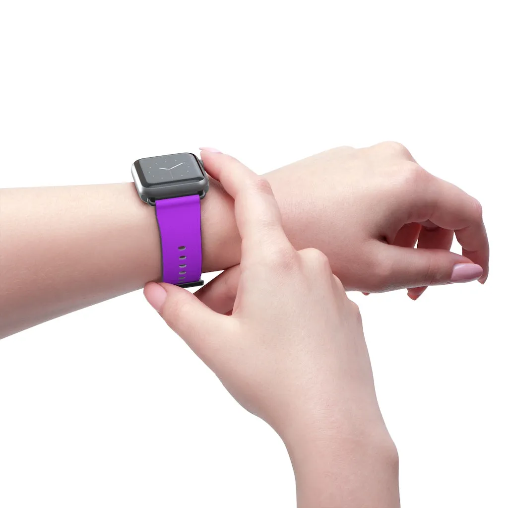 Black Purple Apple Watch Band, Dual Solid Color 38mm/42mm Watch Band - Made in USA