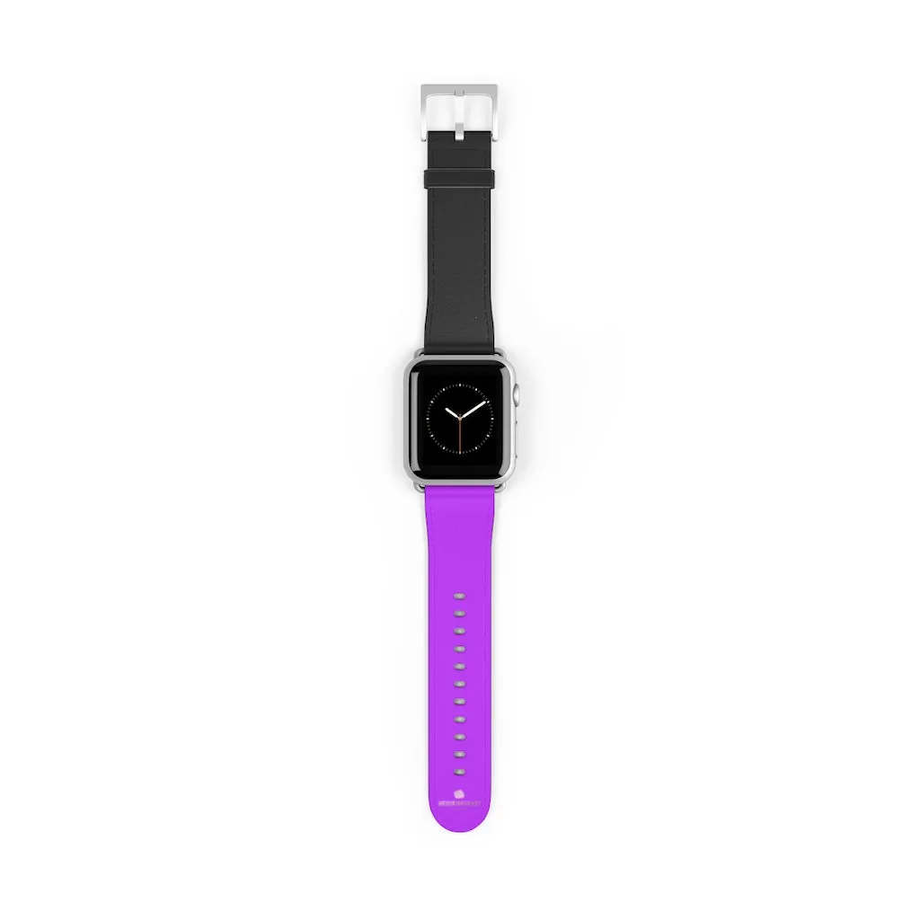 Black Purple Apple Watch Band, Dual Solid Color 38mm/42mm Watch Band - Made in USA