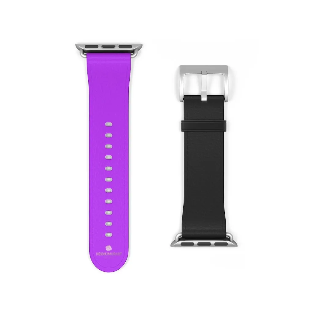 Black Purple Apple Watch Band, Dual Solid Color 38mm/42mm Watch Band - Made in USA