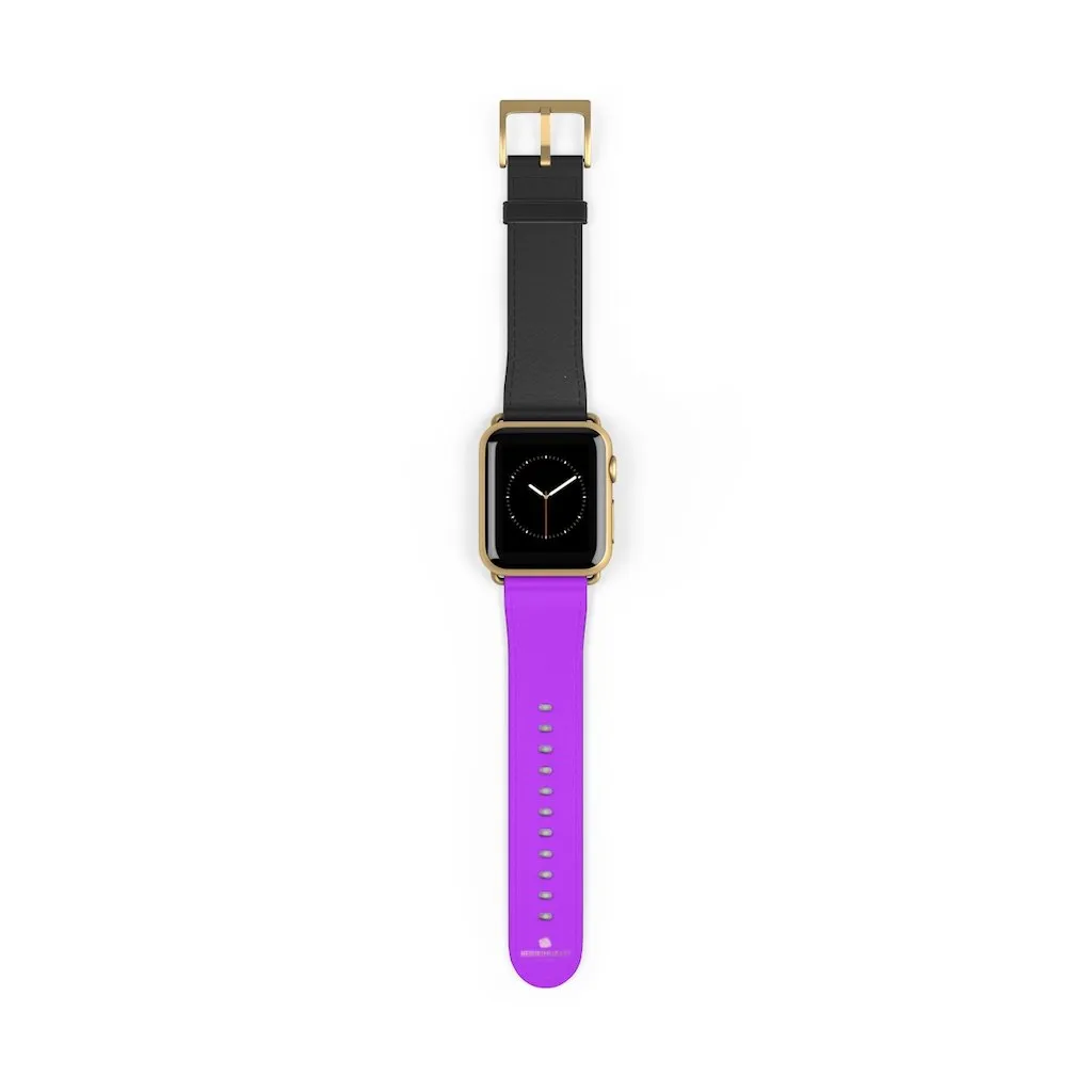 Black Purple Apple Watch Band, Dual Solid Color 38mm/42mm Watch Band - Made in USA
