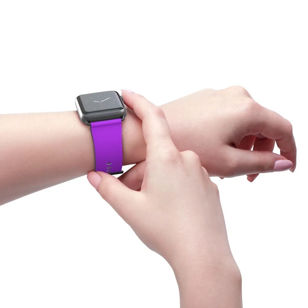 Black Purple Apple Watch Band, Dual Solid Color 38mm/42mm Watch Band - Made in USA