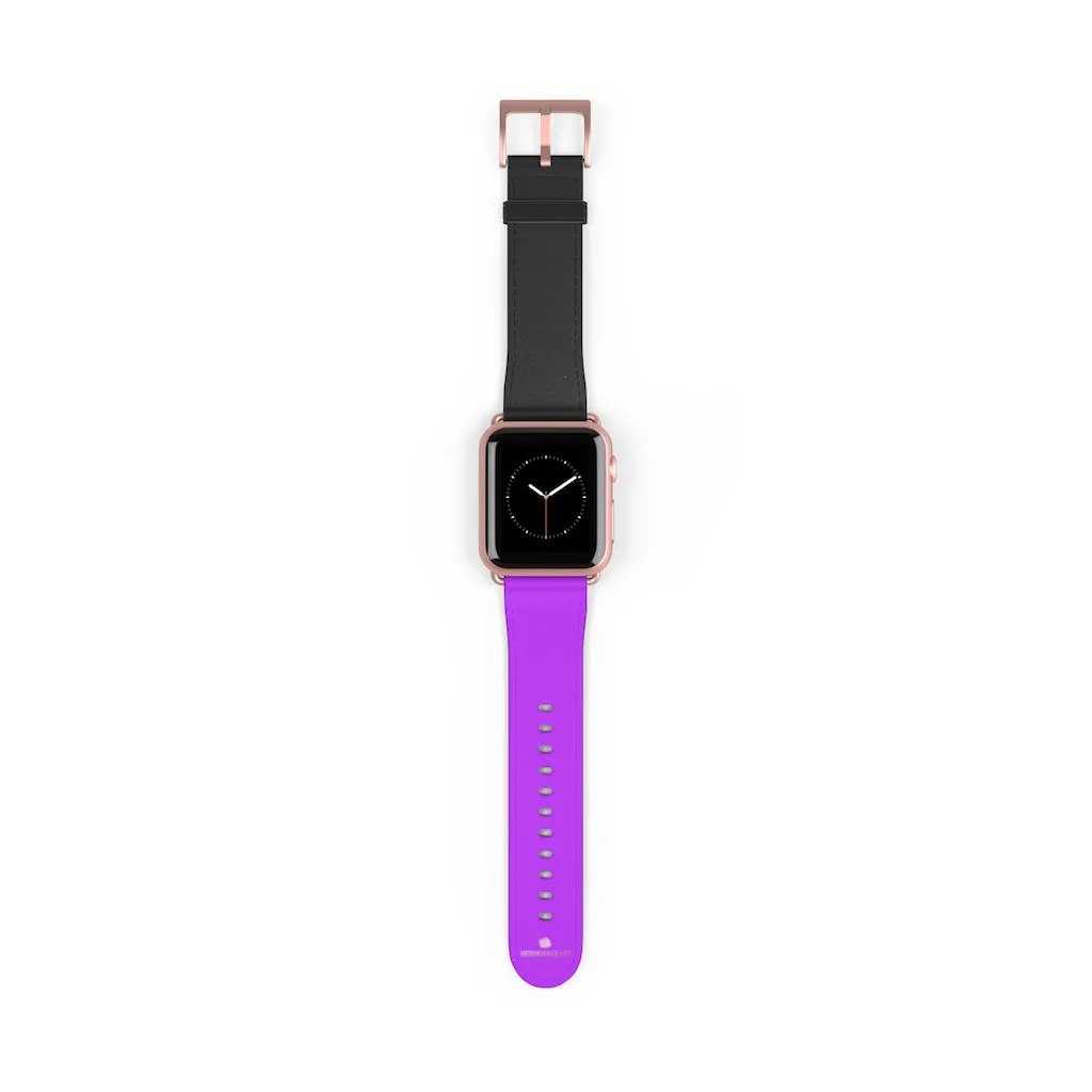 Black Purple Apple Watch Band, Dual Solid Color 38mm/42mm Watch Band - Made in USA