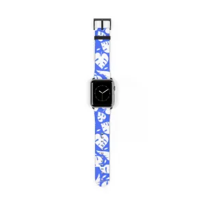 Blue Tropical Leaf Apple Watch Band, 38mm/42mm Watch Band For Apple Watch- Made in USA