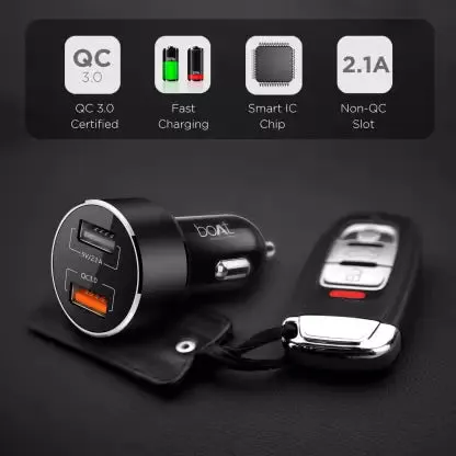 boAt Dual Port Rapid Car Charger 3.0 (Qualcomm Certified)