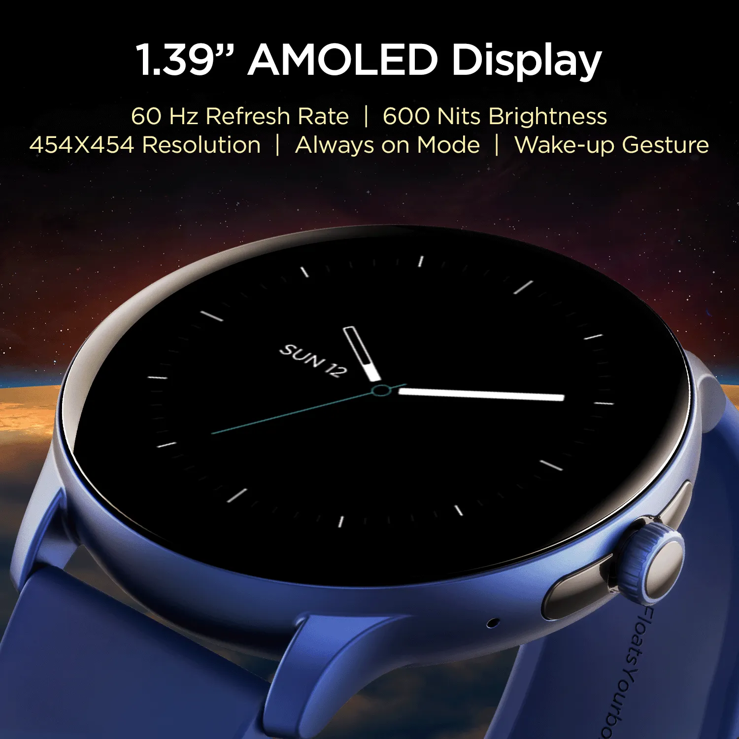 boAt Lunar Call Pro | Round Dial Smart Watch with 1.39" (3.53 cms) Big AMOLED Display, SensAi, Watch Face Studio, Bluetooth Calling, 700  Active Modes, Apollo3.5 Blue Plus Processor