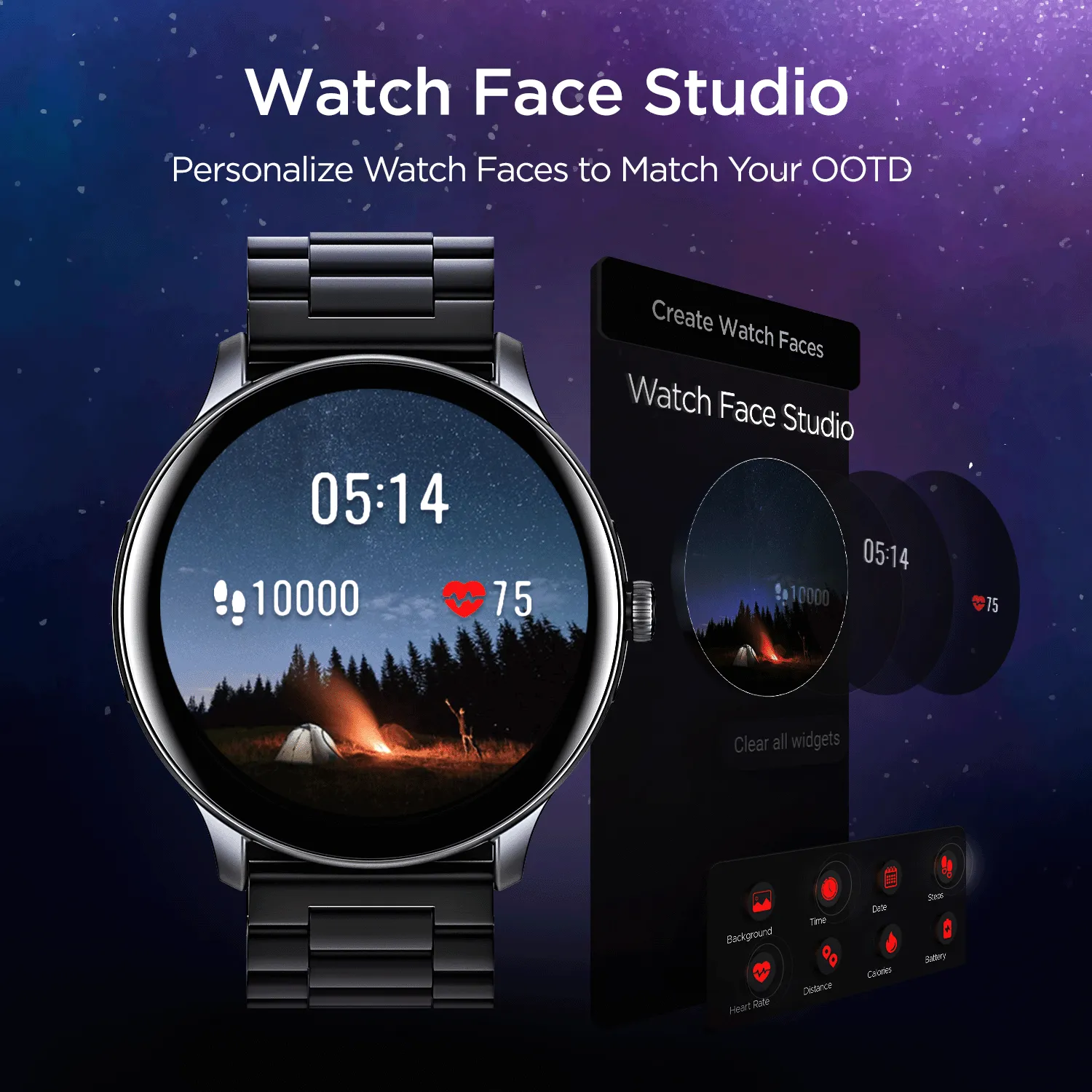 boAt Lunar Call Pro | Round Dial Smart Watch with 1.39" (3.53 cms) Big AMOLED Display, SensAi, Watch Face Studio, Bluetooth Calling, 700  Active Modes, Apollo3.5 Blue Plus Processor