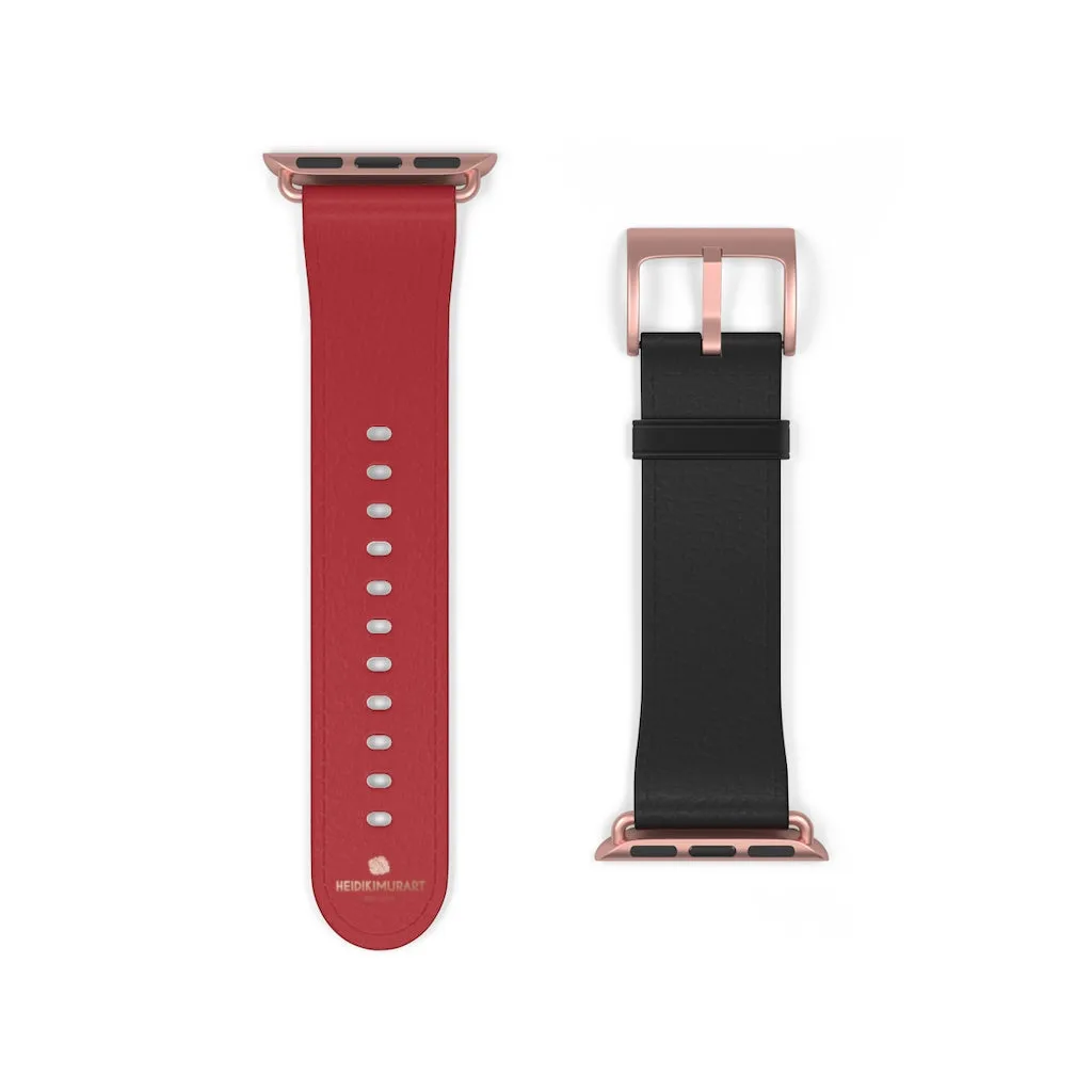 Burgundy Red Black Dual Color 38mm/42mm Watch Band For Apple Watch- Made in USA