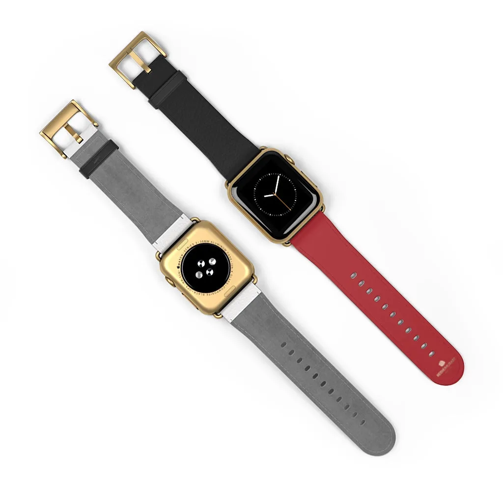 Burgundy Red Black Dual Color 38mm/42mm Watch Band For Apple Watch- Made in USA