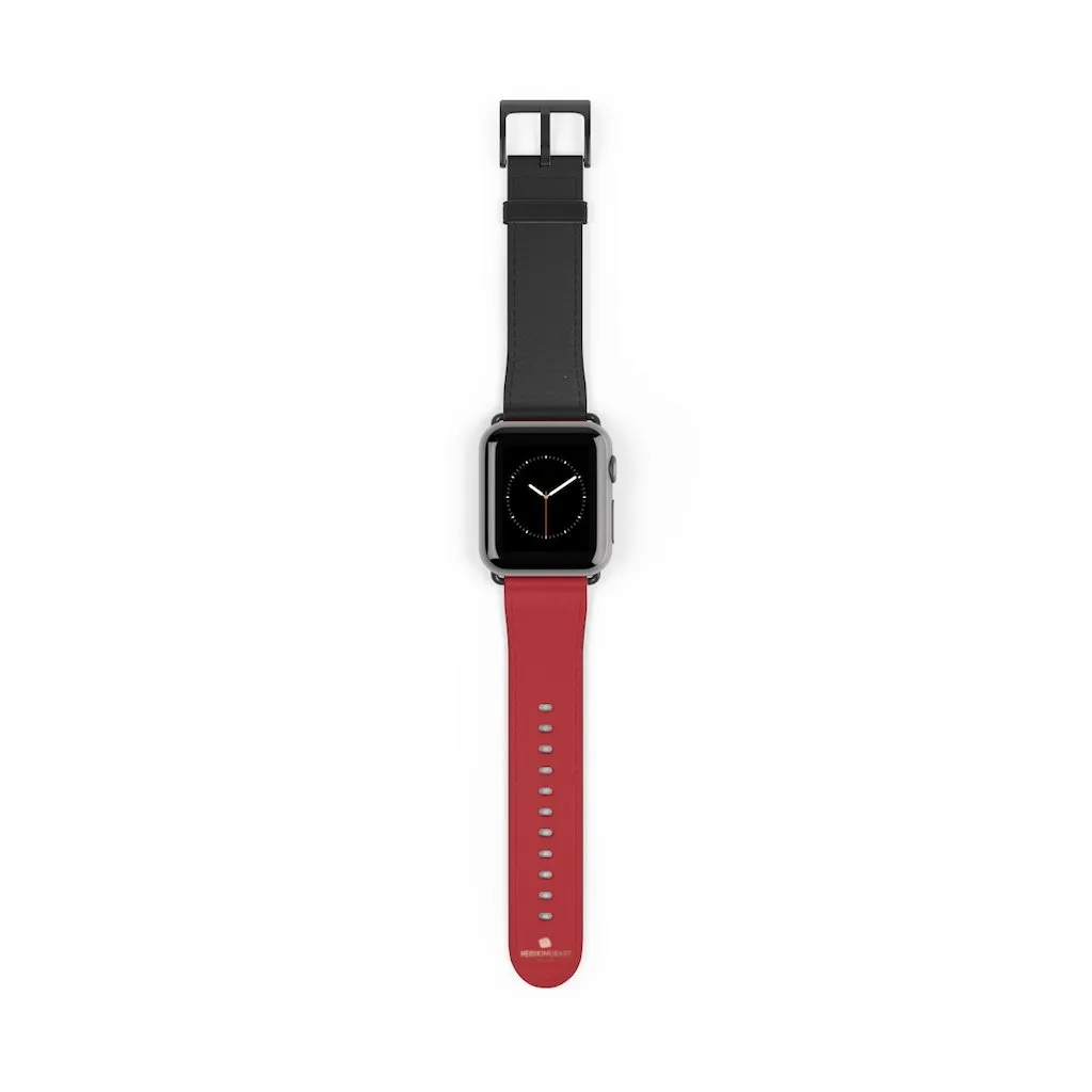 Burgundy Red Black Dual Color 38mm/42mm Watch Band For Apple Watch- Made in USA