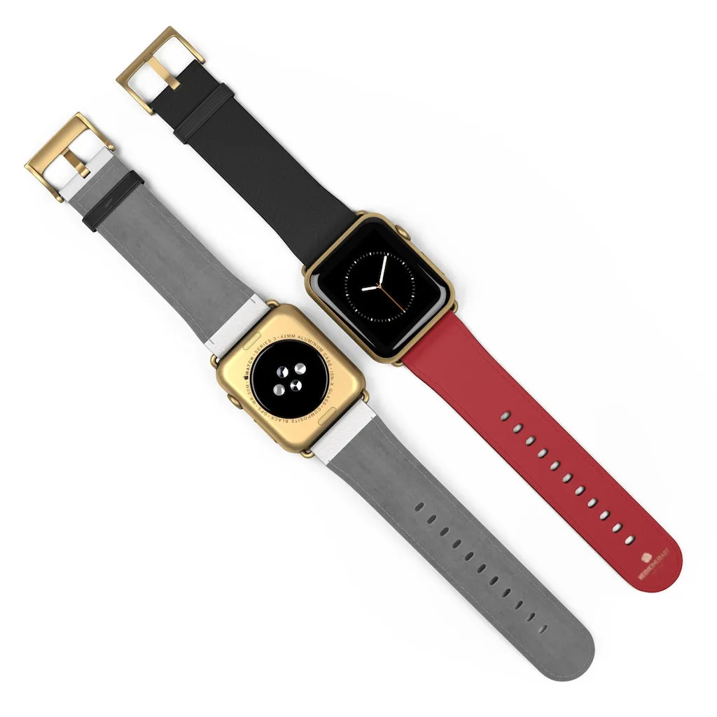 Burgundy Red Black Dual Color 38mm/42mm Watch Band For Apple Watch- Made in USA