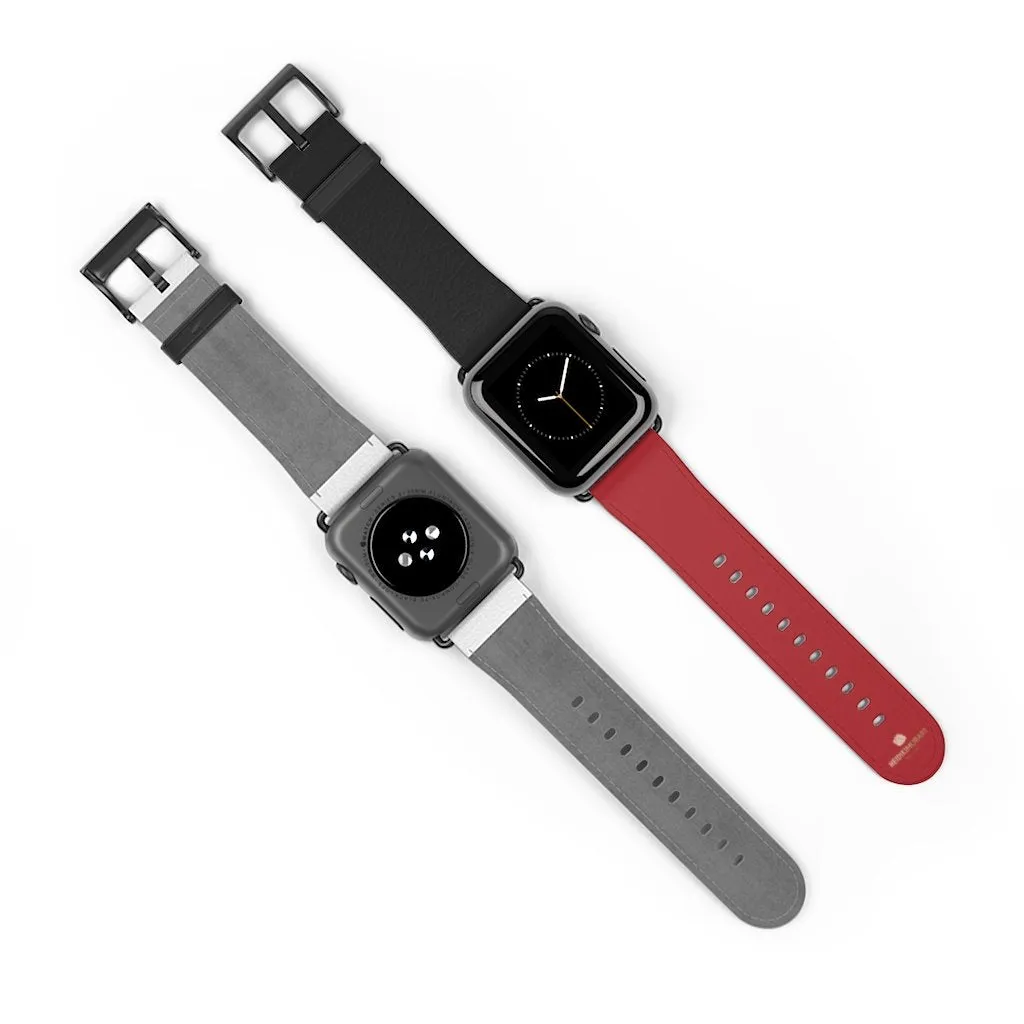 Burgundy Red Black Dual Color 38mm/42mm Watch Band For Apple Watch- Made in USA