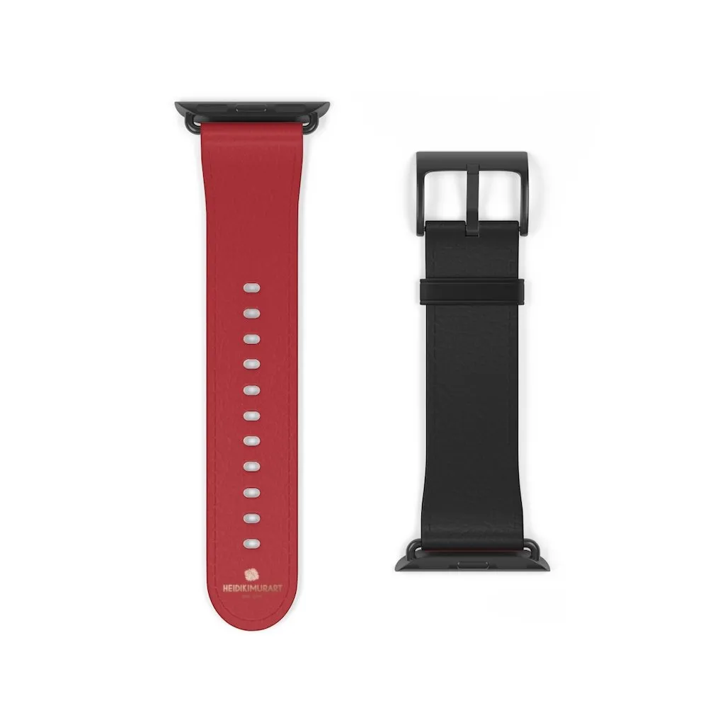 Burgundy Red Black Dual Color 38mm/42mm Watch Band For Apple Watch- Made in USA