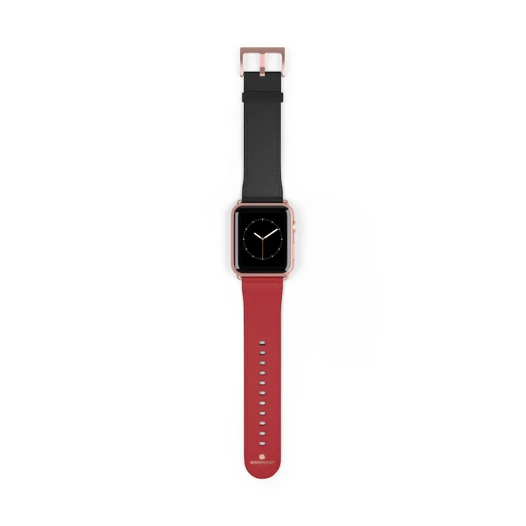 Burgundy Red Black Dual Color 38mm/42mm Watch Band For Apple Watch- Made in USA