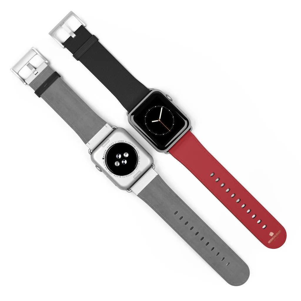 Burgundy Red Black Dual Color 38mm/42mm Watch Band For Apple Watch- Made in USA