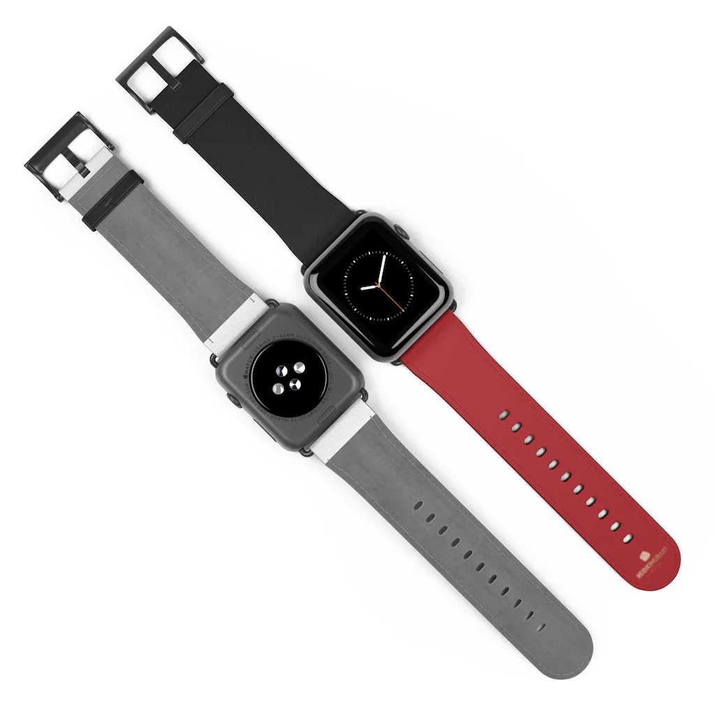 Burgundy Red Black Dual Color 38mm/42mm Watch Band For Apple Watch- Made in USA