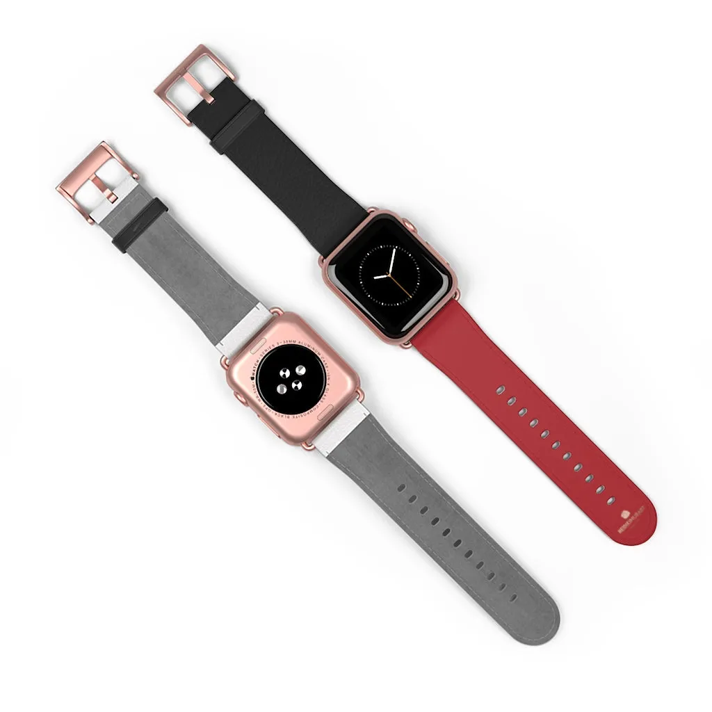 Burgundy Red Black Dual Color 38mm/42mm Watch Band For Apple Watch- Made in USA