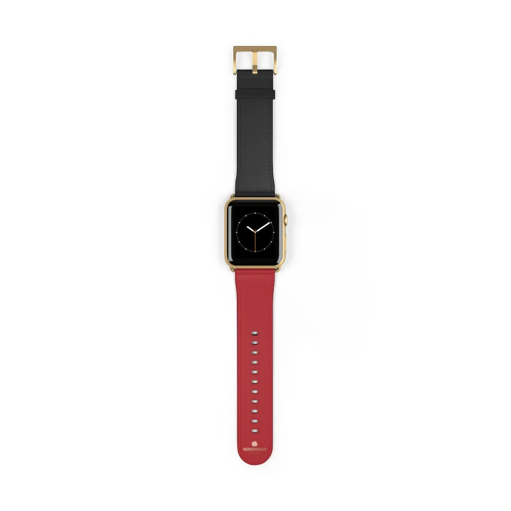 Burgundy Red Black Dual Color 38mm/42mm Watch Band For Apple Watch- Made in USA