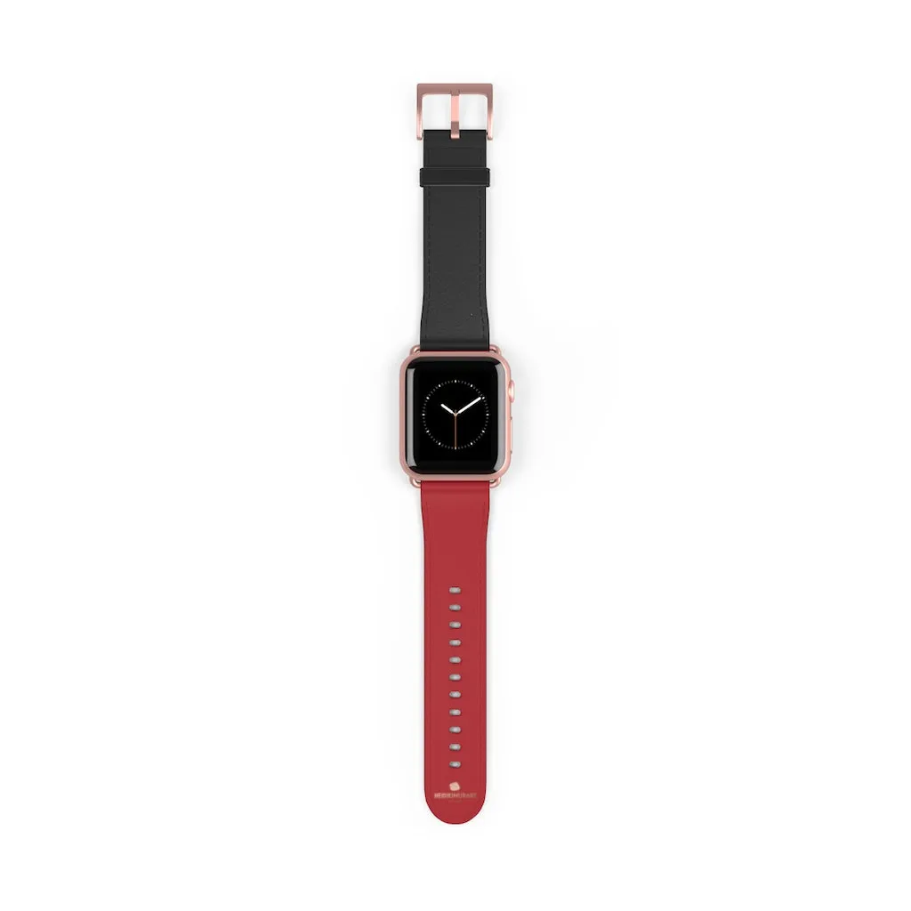 Burgundy Red Black Dual Color 38mm/42mm Watch Band For Apple Watch- Made in USA