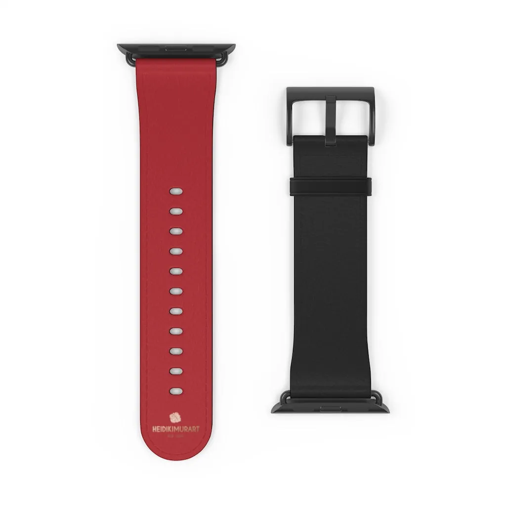 Burgundy Red Black Dual Color 38mm/42mm Watch Band For Apple Watch- Made in USA