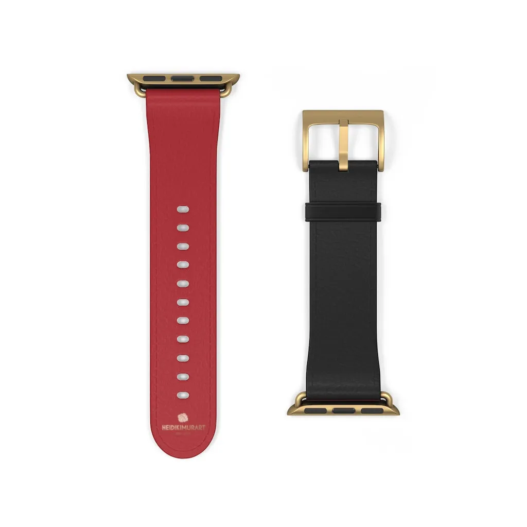 Burgundy Red Black Dual Color 38mm/42mm Watch Band For Apple Watch- Made in USA