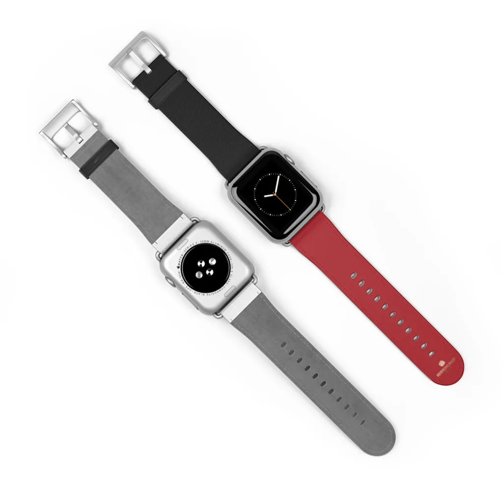 Burgundy Red Black Dual Color 38mm/42mm Watch Band For Apple Watch- Made in USA