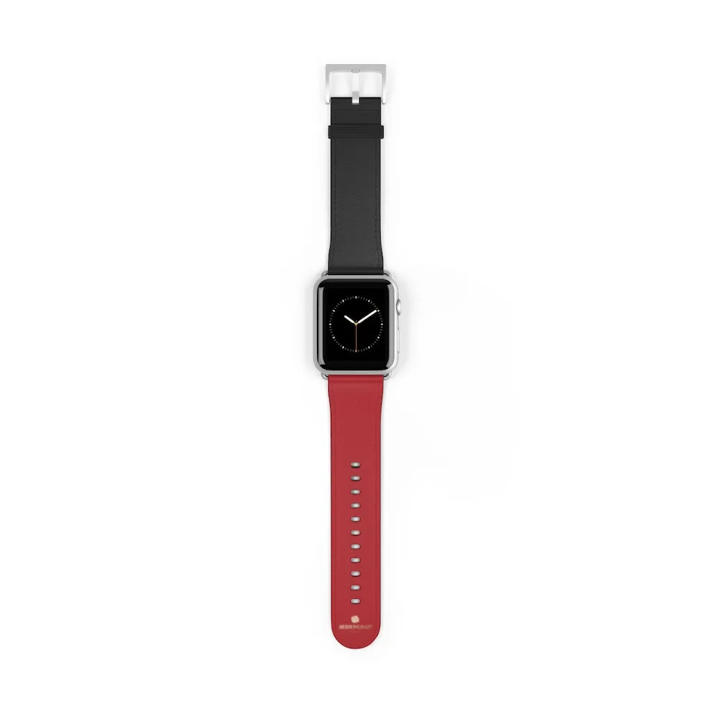 Burgundy Red Black Dual Color 38mm/42mm Watch Band For Apple Watch- Made in USA