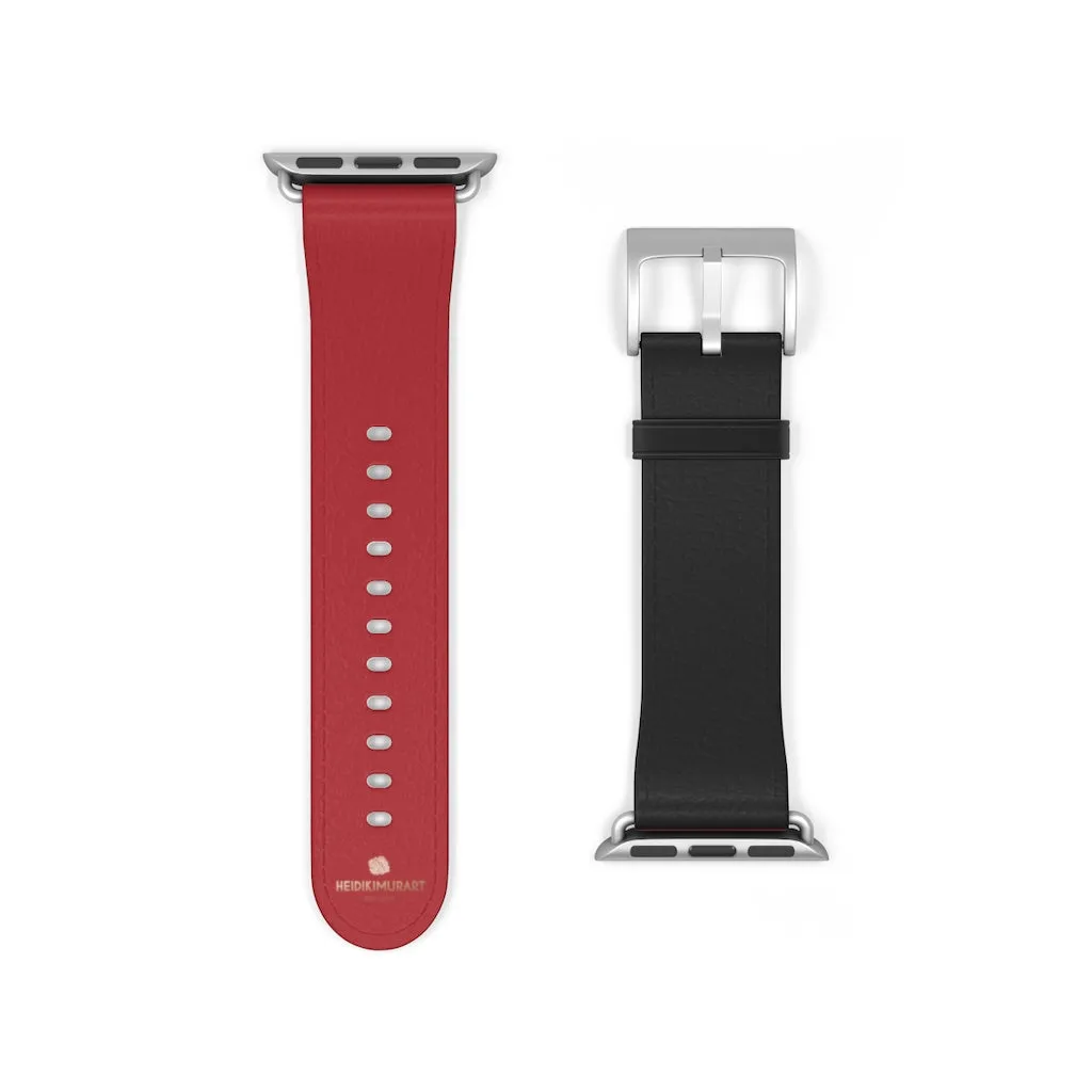 Burgundy Red Black Dual Color 38mm/42mm Watch Band For Apple Watch- Made in USA