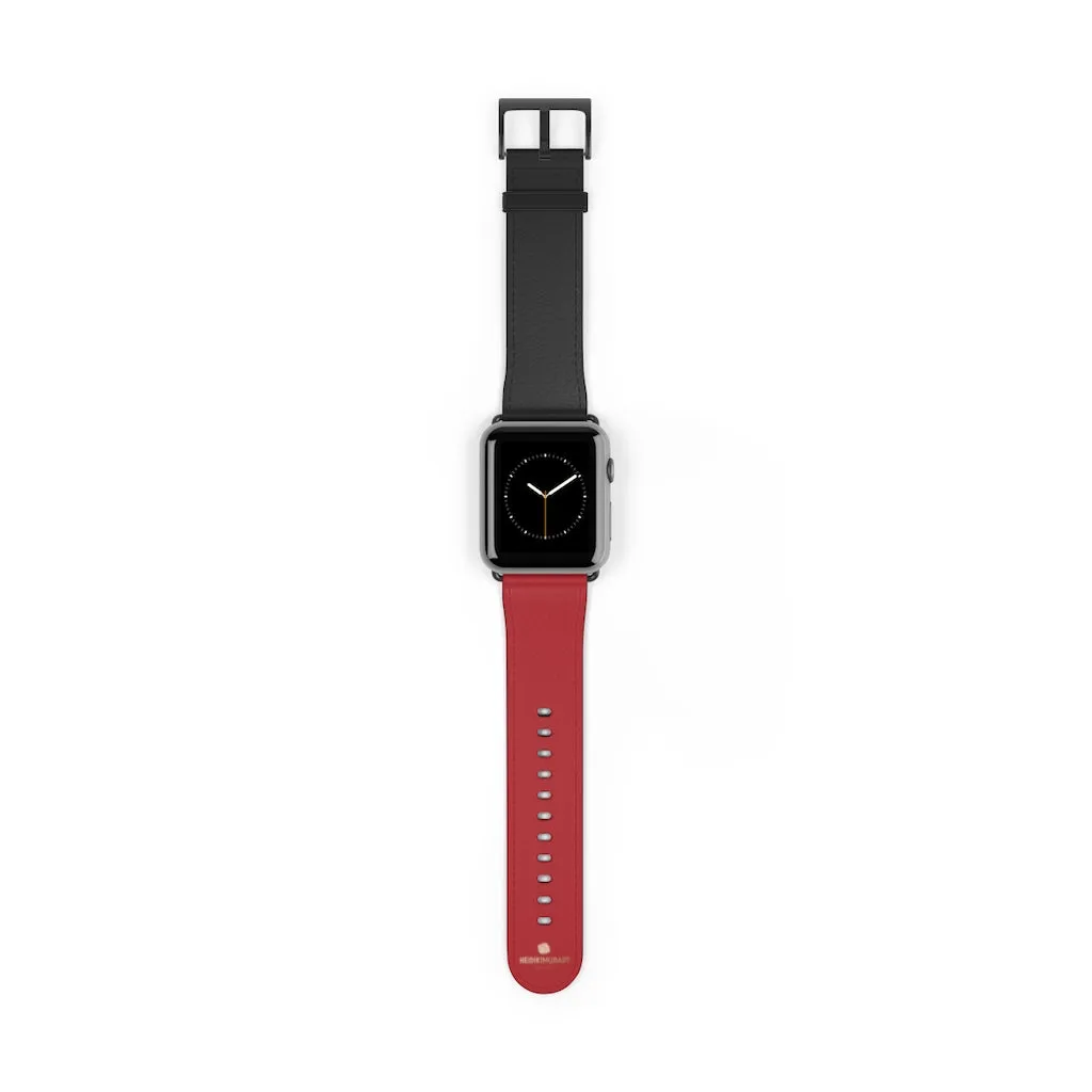 Burgundy Red Black Dual Color 38mm/42mm Watch Band For Apple Watch- Made in USA