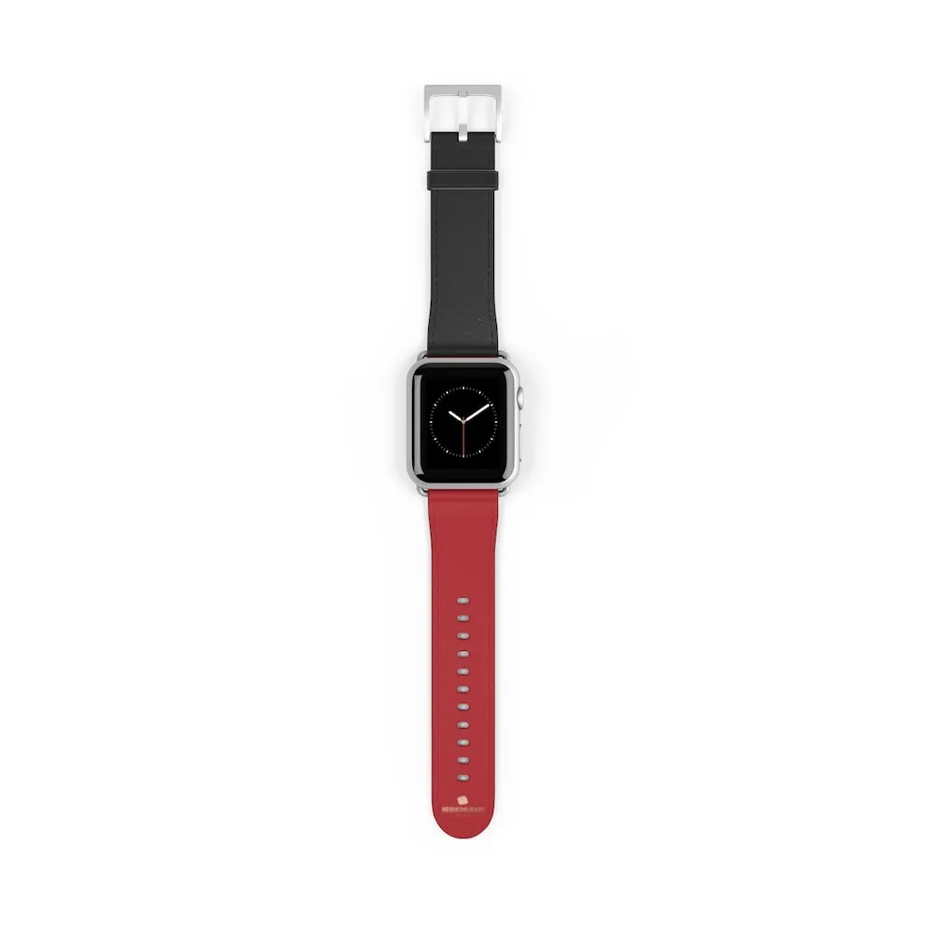 Burgundy Red Black Dual Color 38mm/42mm Watch Band For Apple Watch- Made in USA