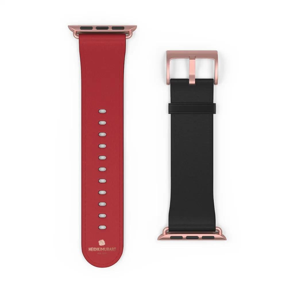 Burgundy Red Black Dual Color 38mm/42mm Watch Band For Apple Watch- Made in USA