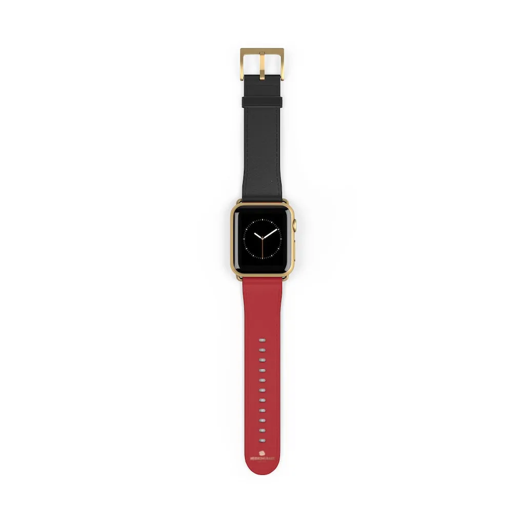 Burgundy Red Black Dual Color 38mm/42mm Watch Band For Apple Watch- Made in USA